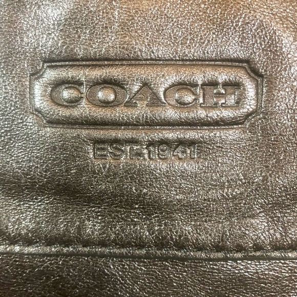 Coach 100% genuine leather silver convertible Large shoulder Bag crossbody hobo - Picture 3 of 13